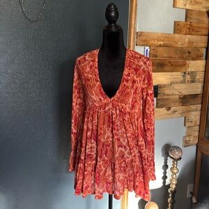 Floral Red Mini Dress